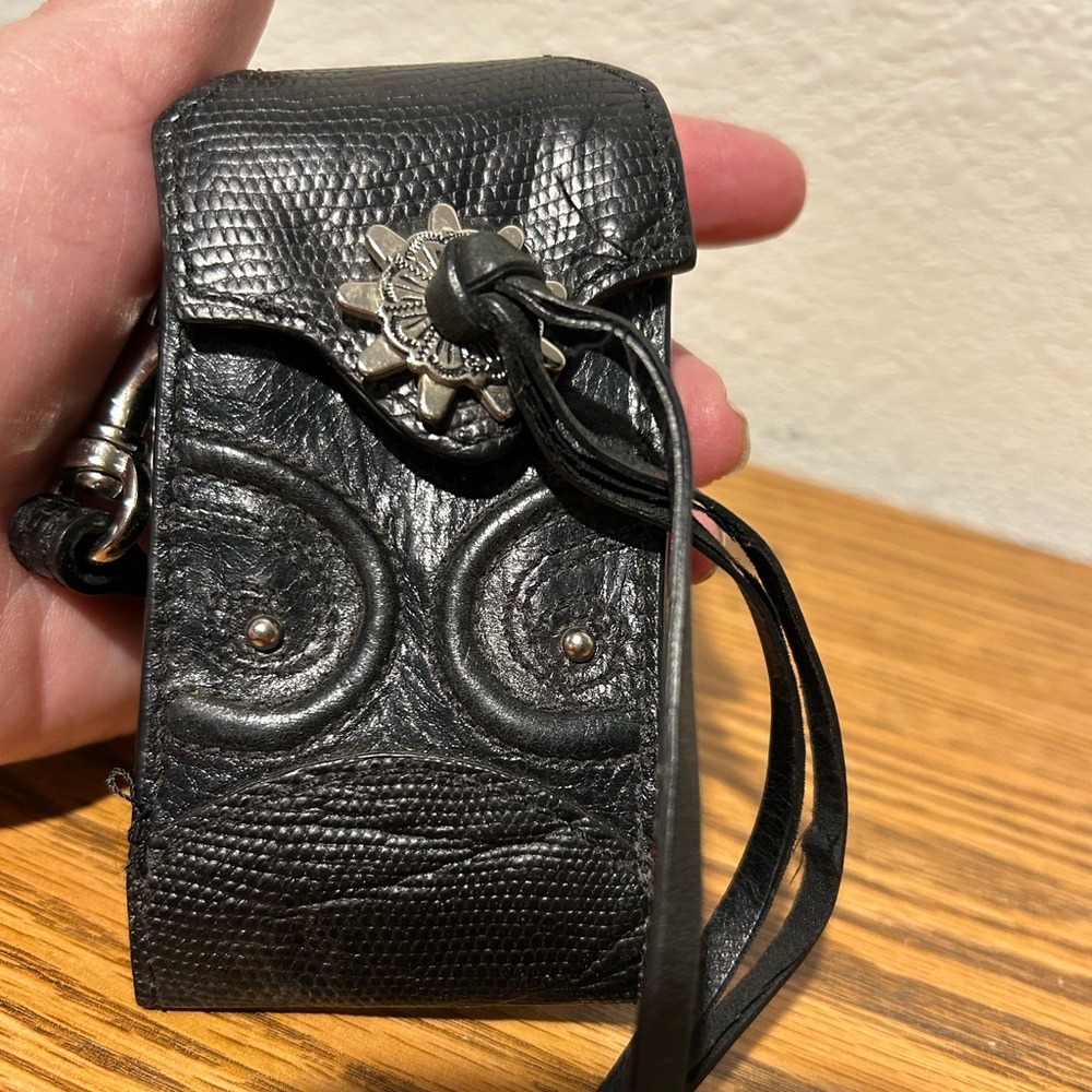 Ariat Black Leather Flip Phone Case